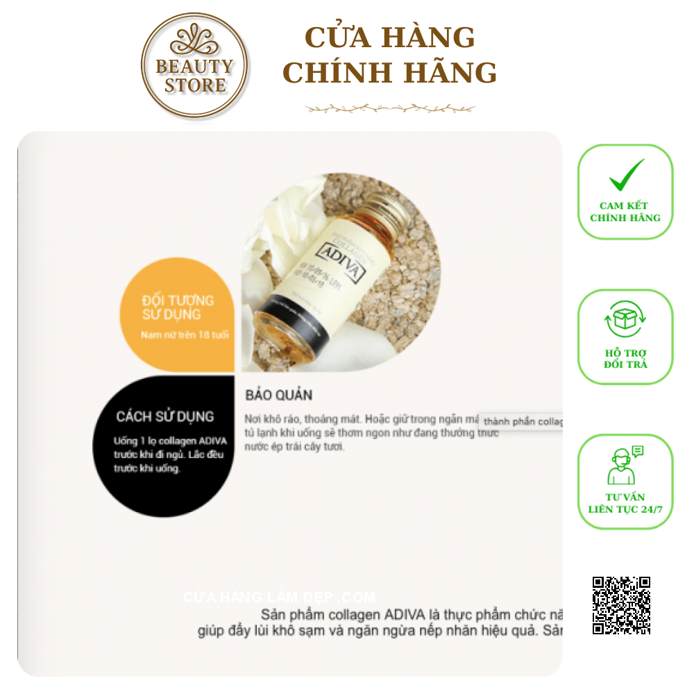 Tinh Chất Làm Đẹp Collagen Adiva mẫu mới nhất (14 chai 30 ml)