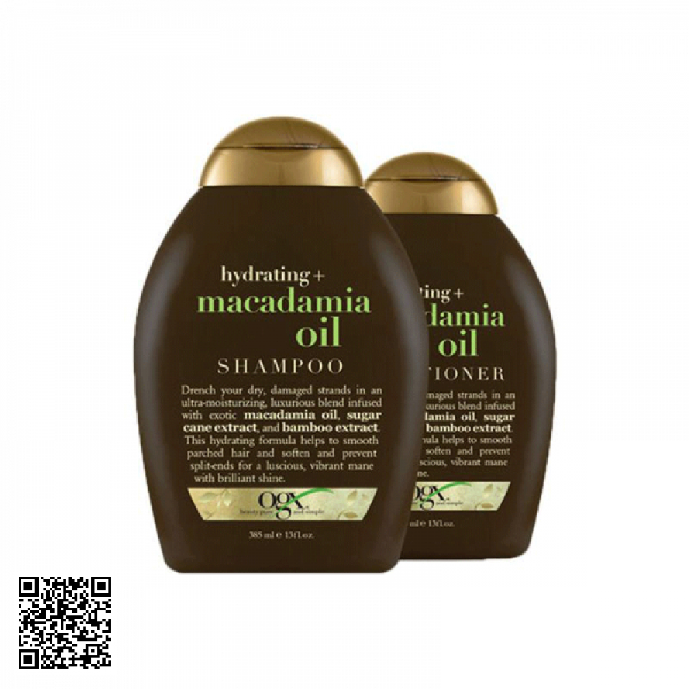 Bộ Dầu Gội – Xả OGX Hydrating Macadamia Oil