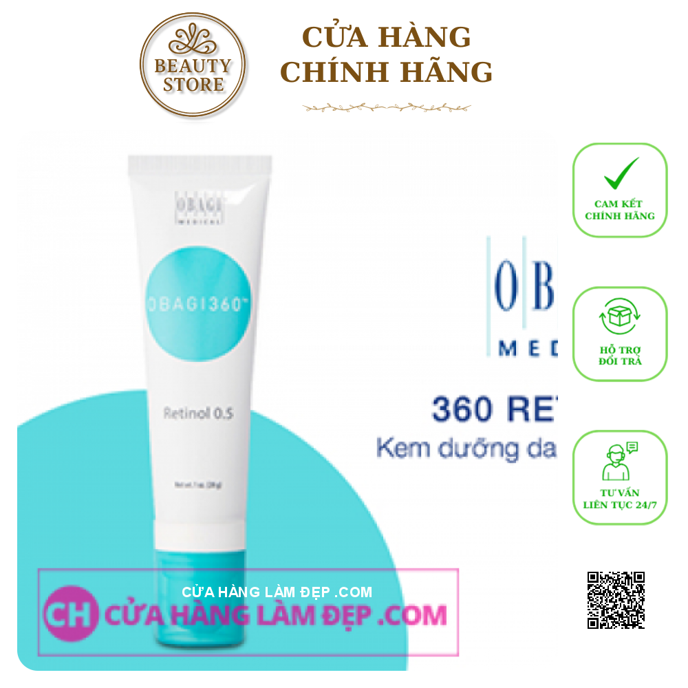 Kem dưỡng da hỗ trợ trẻ hóa, ngừa mụn,cân bằng sắc tố da Obagi 360 Retinol 0.5%