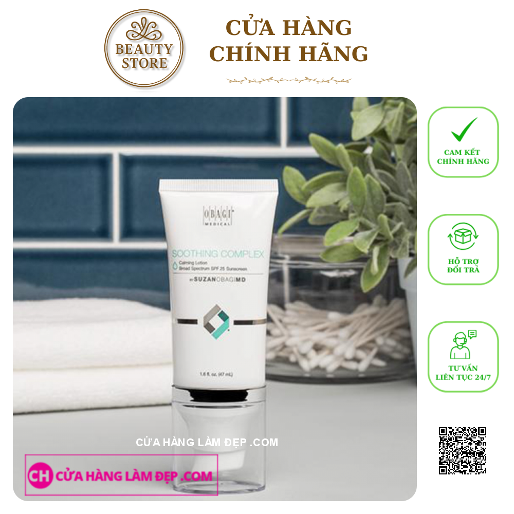 Kem hỗ trợ Hỗ Trợ Chống Nắng Phổ Rộng SuzanObagiMD Soothing Complex Calming Lotion Broad Spectrum SPF 25