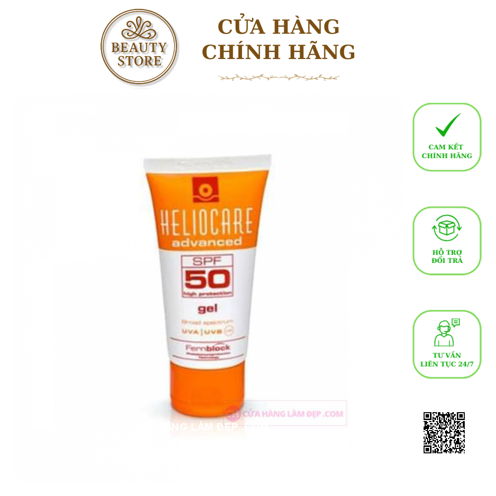 Kem hỗ trợ Hỗ Trợ Chống Nắng Dành Cho Da Nhờn, Mụn Heliocare Advanced Gel SPF 50