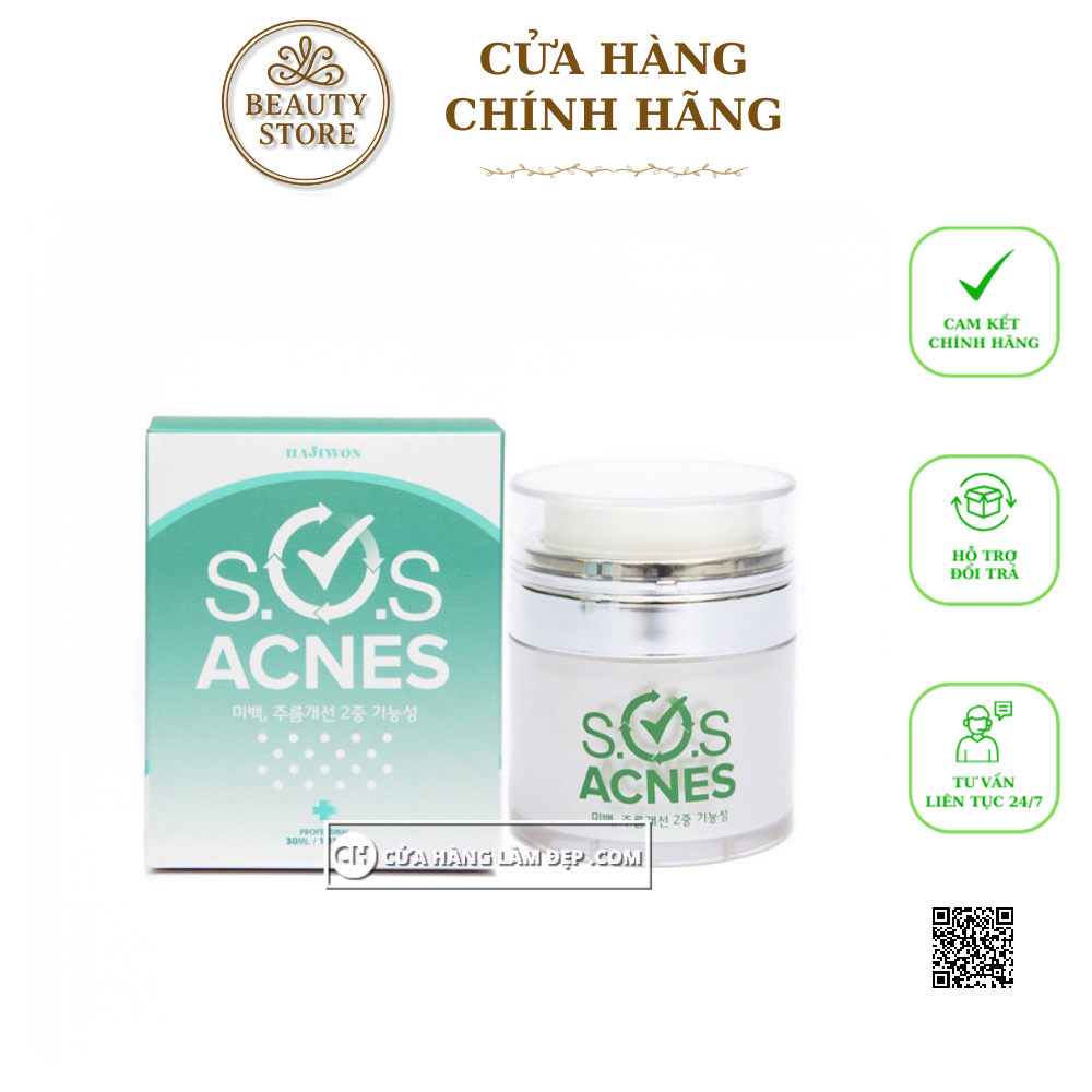 Kem Giảm Mụn S.O.S Acnes Cao Cấp Genie Hàn Quốc