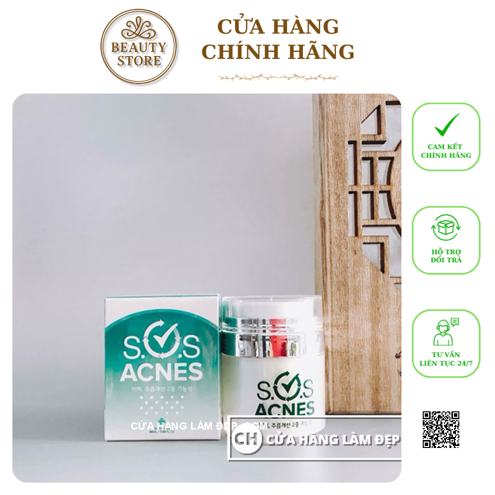 Kem Giảm Mụn S.O.S Acnes Cao Cấp Genie Hàn Quốc