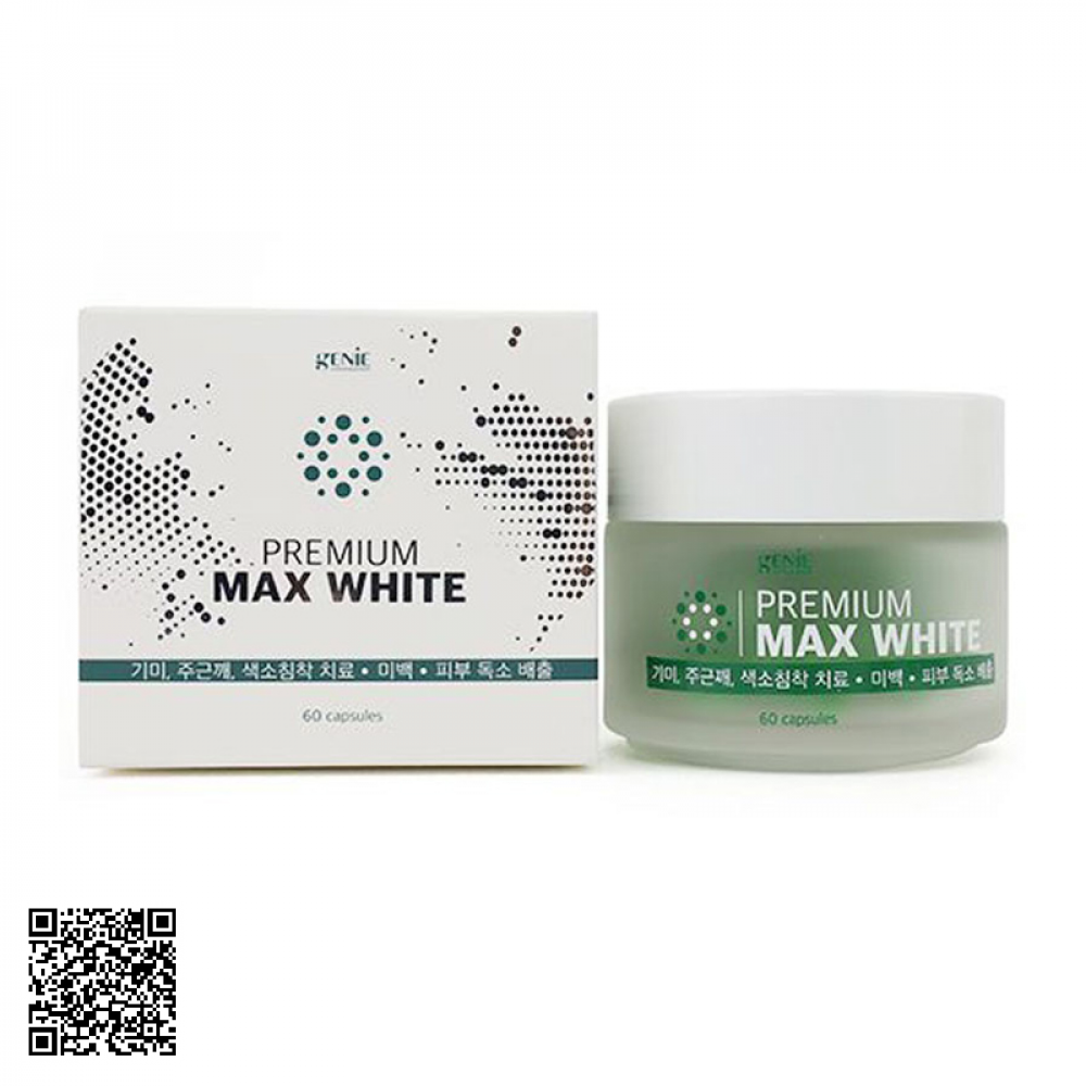 Viên Uống Trắng Da, Cân Bằng Nội Tiết Tố Genie Premium Max White Màu Xanh