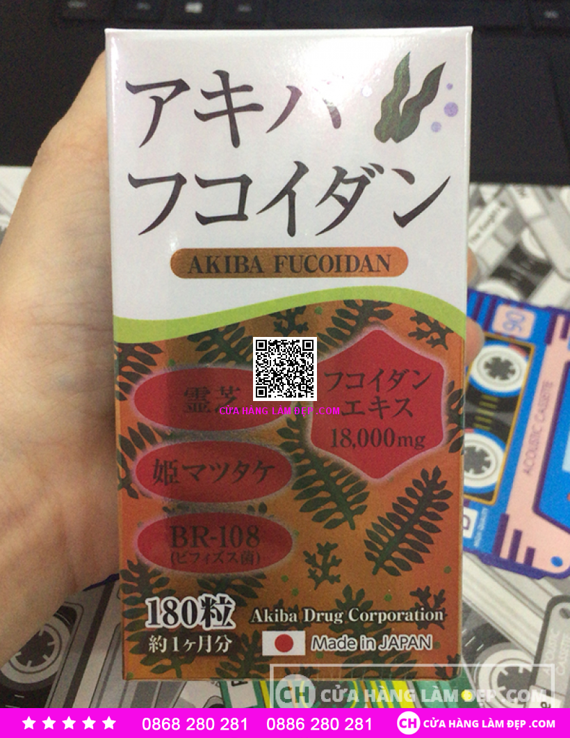 Akiba Fukoidan Chiết Xuất Tảo Nâu Mozuku Nhật Bản