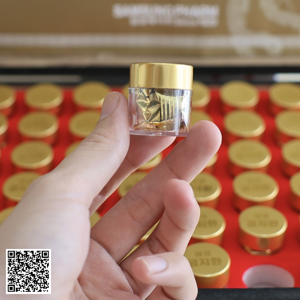 An Cung Ngưu Hoàng Hoàn Samsung Gum Jee Hwan Premium Natural Herb Hwan Hộp Gỗ Từ Hàn Quốc 60 Viên