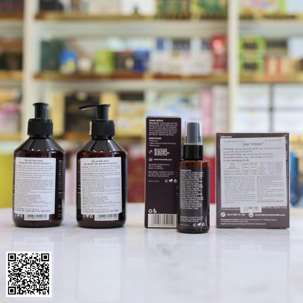 Bộ 4 Sản Phẩm Dưỡng Tóc Hair Volume New Nordic Của Thụy Điển