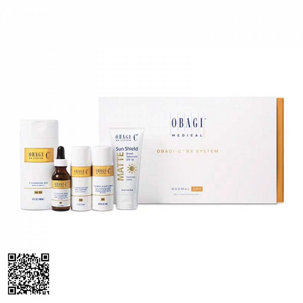 Bộ C Rx System Normal To Dry Obagi Dưỡng Trắng Da Mờ Thâm Nám Cho Da Khô Mỹ 