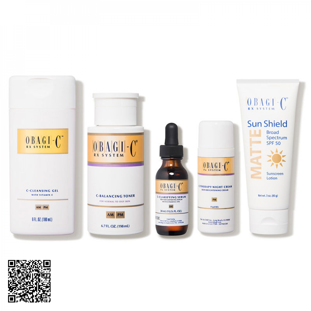 Bộ C-Rx System Normal To Oily Obagi Dưỡng Trắng Da Mờ Thâm Nám Cho Da Dầu Mỹ