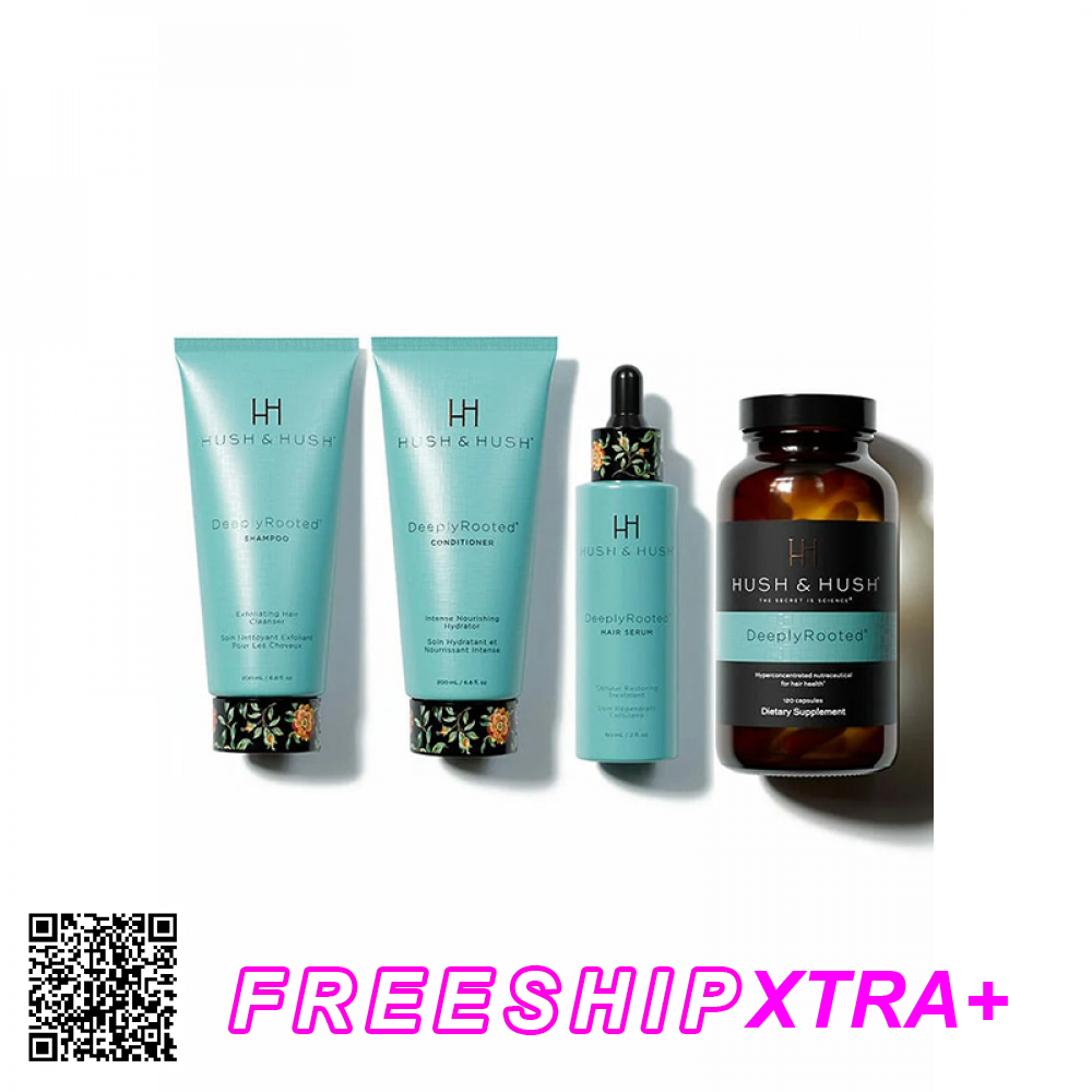 Bộ Chăm Sóc Tóc Toàn Diện Hush & Hush Deeplyrooted Của Mỹ 4 Món