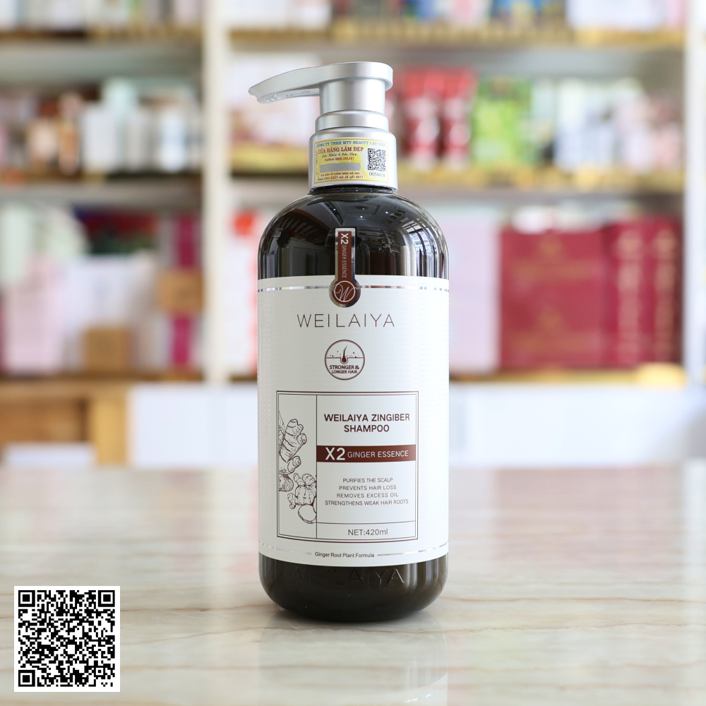 Bộ Dầu Gội Gừng Hỗ Trợ Mọc Tóc Và Hỗ Trợ Ngừa Lão Hóa Da Đầu Weilaiya Zingiber Luxury 420ml x 200ml