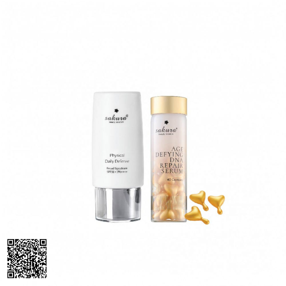 Bộ Hỗ Trợ Ngừa Lão Hóa Và Bảo Vệ Da Sakura Age Defying Combo Từ Nhật Bản 2 Món
