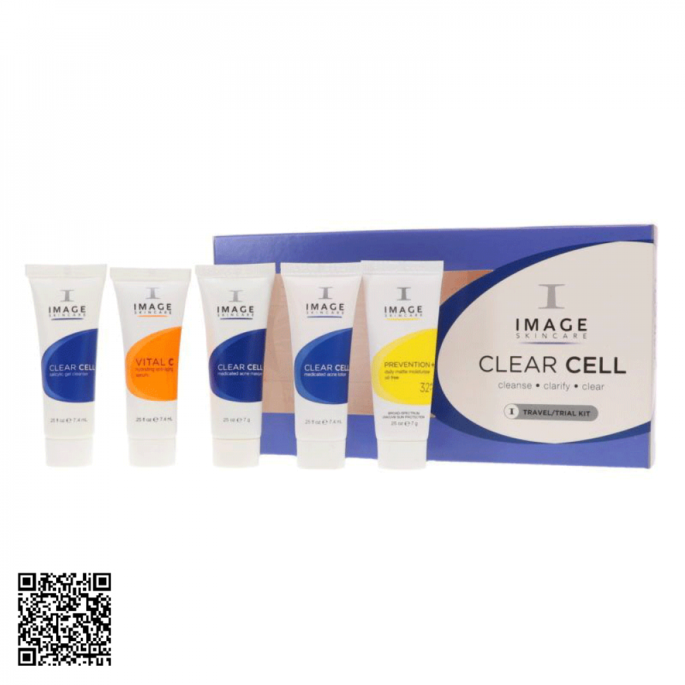 Bộ Sản Phẩm Chăm Sóc Da Dầu Và Mụn Image Skincare Clearcell Trial Kit Mỹ 