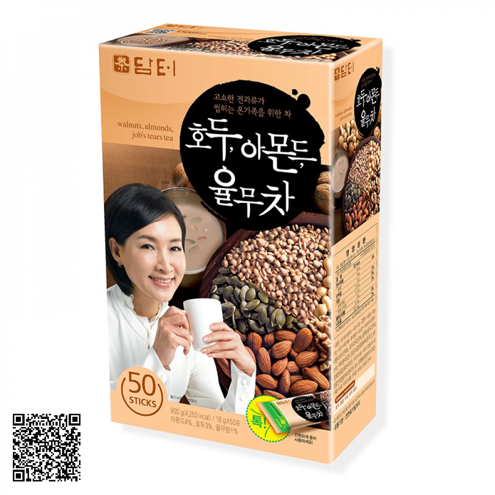 Bột Ngũ Cốc Dinh Dưỡng Damtuh Walnuts, Almonds, Jobs Tears Tea Của Hàn Quốc 50 Gói