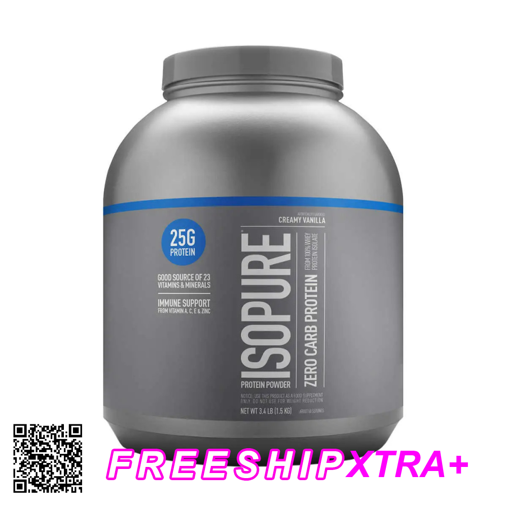 Bột Protein Không Carb Hương Vani Isopure Zero Carb Protein Từ Mỹ 1.5kg