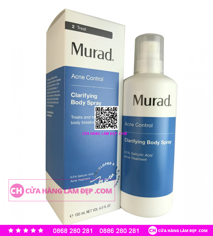 Chai Xịt Giảm Mụn Cơ Thể Và Vi Khuẩn Murad Clarifying Body Spray