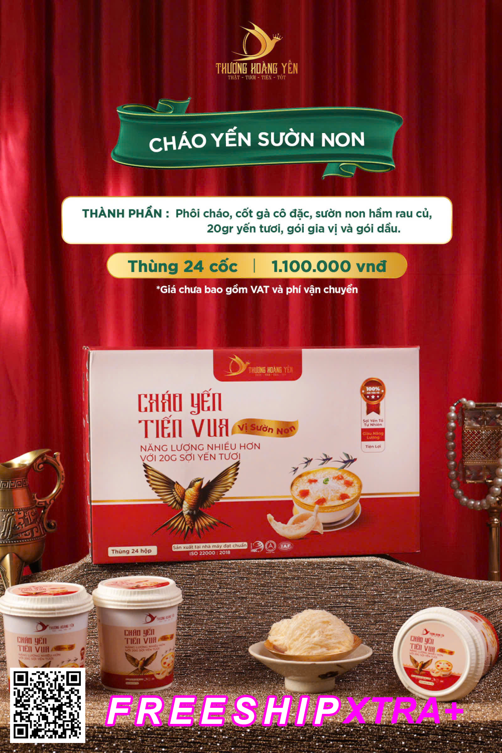 Cháo Yến Tiến Vua Vị Sườn Non Thùng 24 Cốc