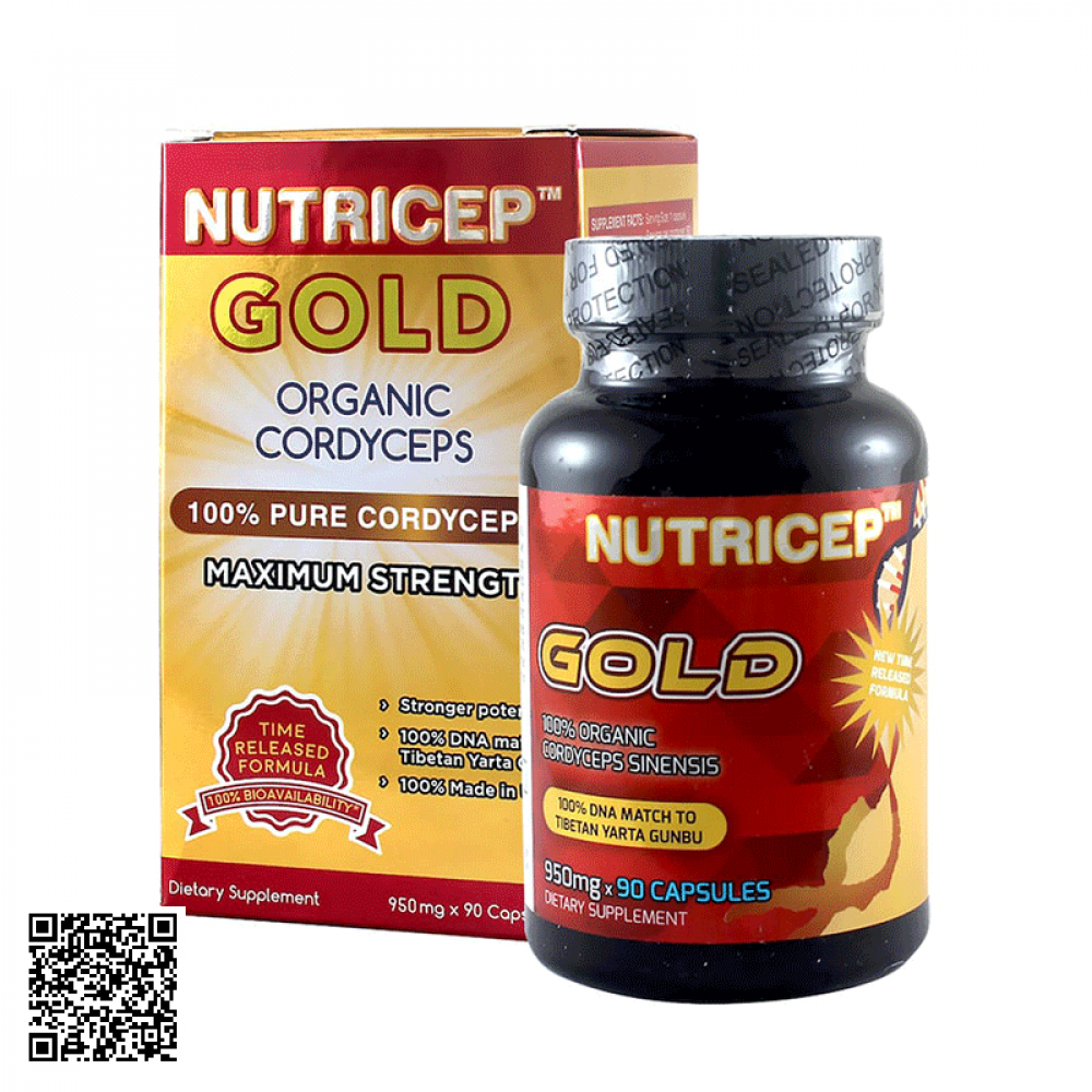 Đông Trùng Hạ Thảo Gold Organic Cordyceps Nutricep 90 Viên Mỹ
