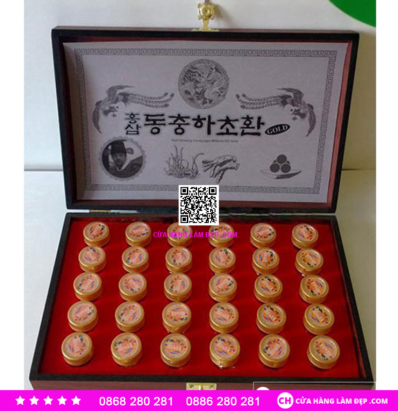 Đông Trùng Hạ Thảo Hộp Gỗ Royal Gold 30 Viên