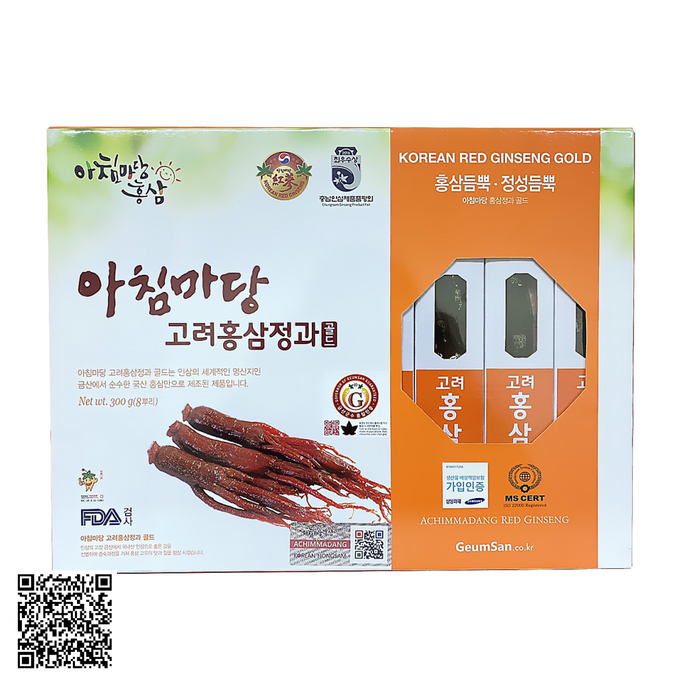 Hồng Sâm Củ Tẩm Mật Ong Achimmadang Korean Red Ginseng Gold Từ Hàn Quốc 300g