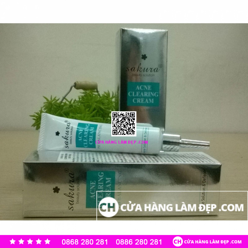 Kem Giảm Mụn Sakura Acne Clearing Cream