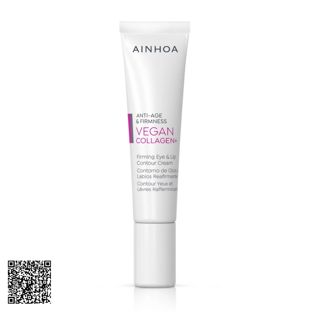 Kem Hỗ Trợ Ngừa Lão Hóa Mắt Và Môi Ainhoa Vegan Collagen+ Firming Eye & Lip Contour Cream Từ Tây Ban Nha 15ml