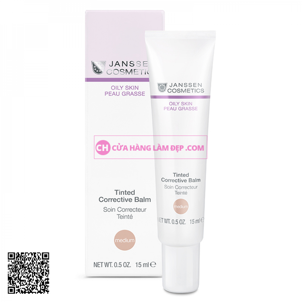 Kem Kháng Viêm Và Che Khuyết Điểm Cho Da Dầu Janssen Oily Skin Tinted Corrective Balm Medium