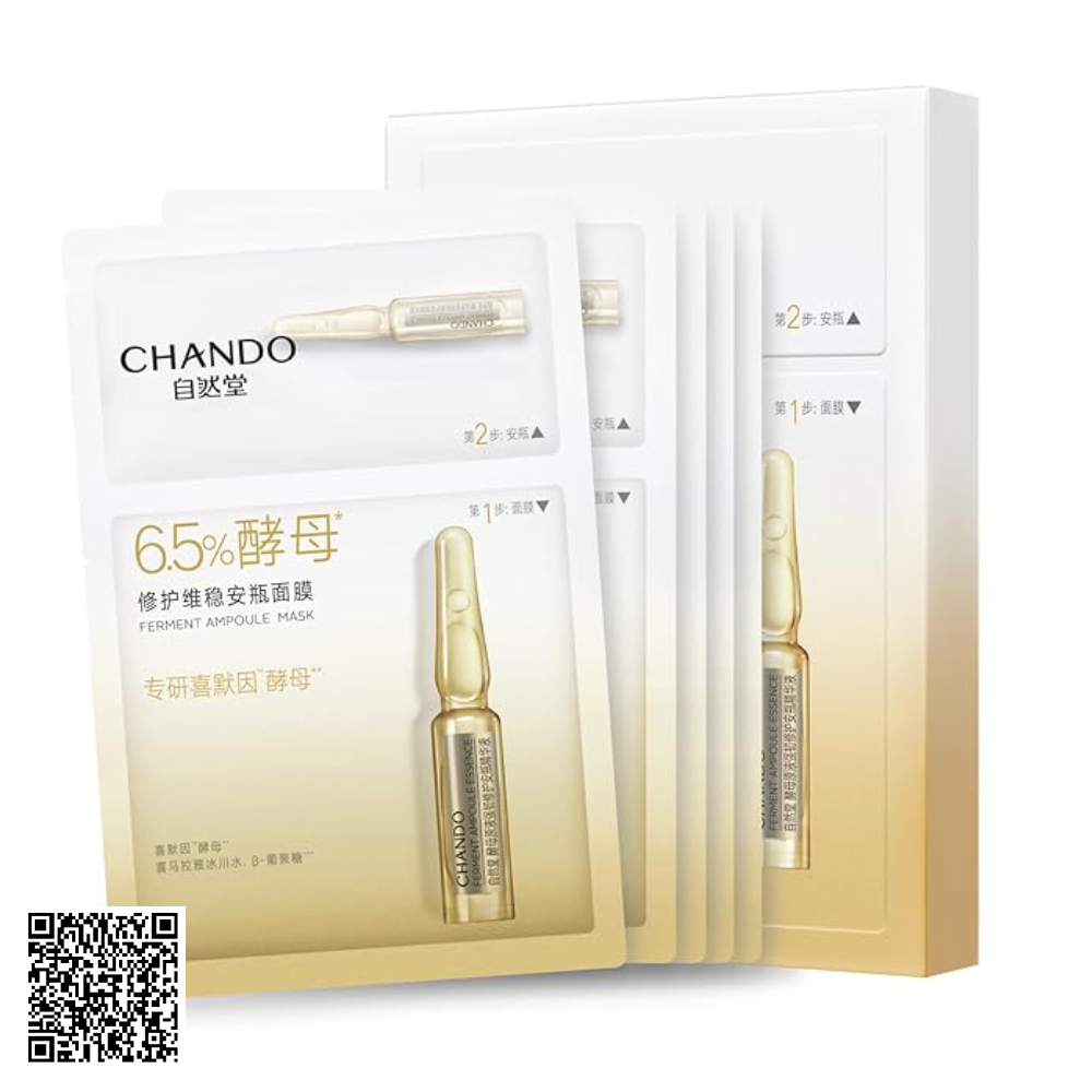 Mặt Nạ 2 Bước Phục Hồi Da Và Giảm Mẩn Đỏ Chando Ferment Repairing Ampoule Mask (1,5ml + 33ml) x 5 Miếng