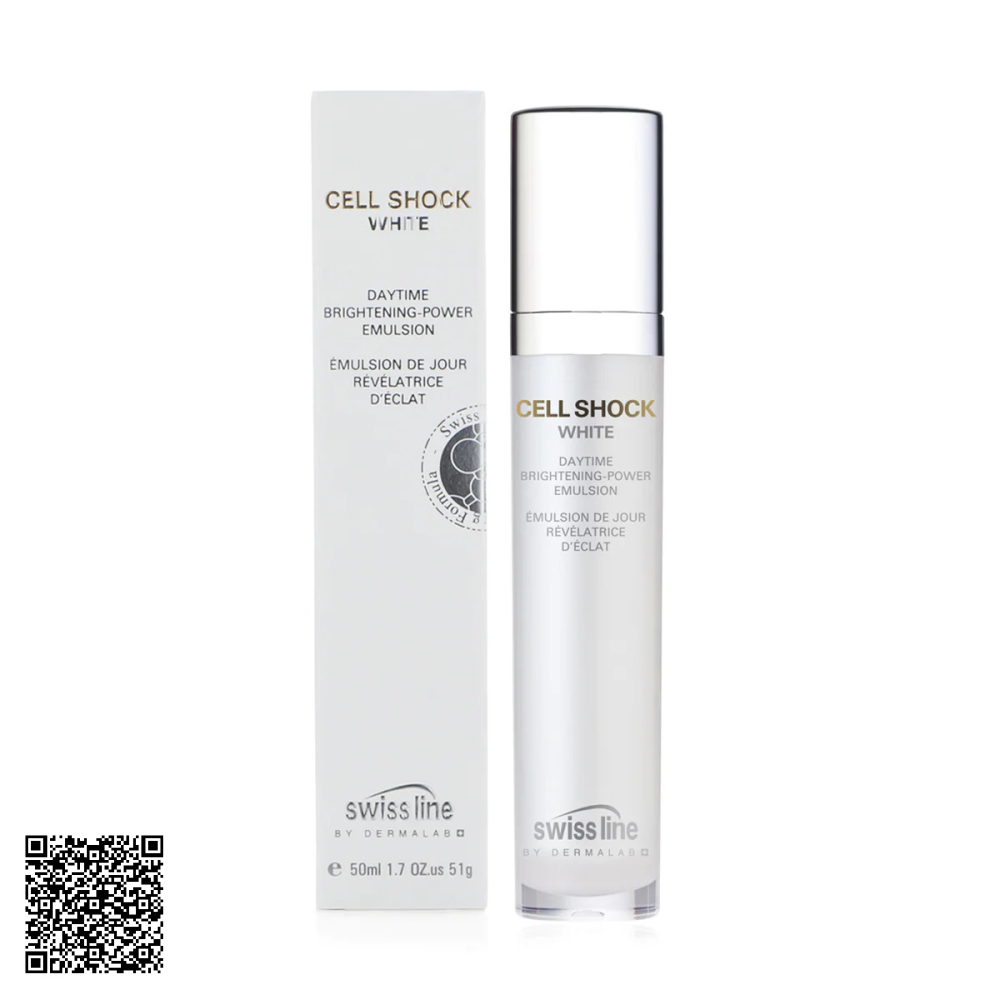 Nhũ Tương Dưỡng Trắng Da Hỗ Trợ Ngừa Lão Hóa Swissline Cell Shock White Daytime Brightening-Power Emulsion Từ Thuỵ Sĩ 50ml