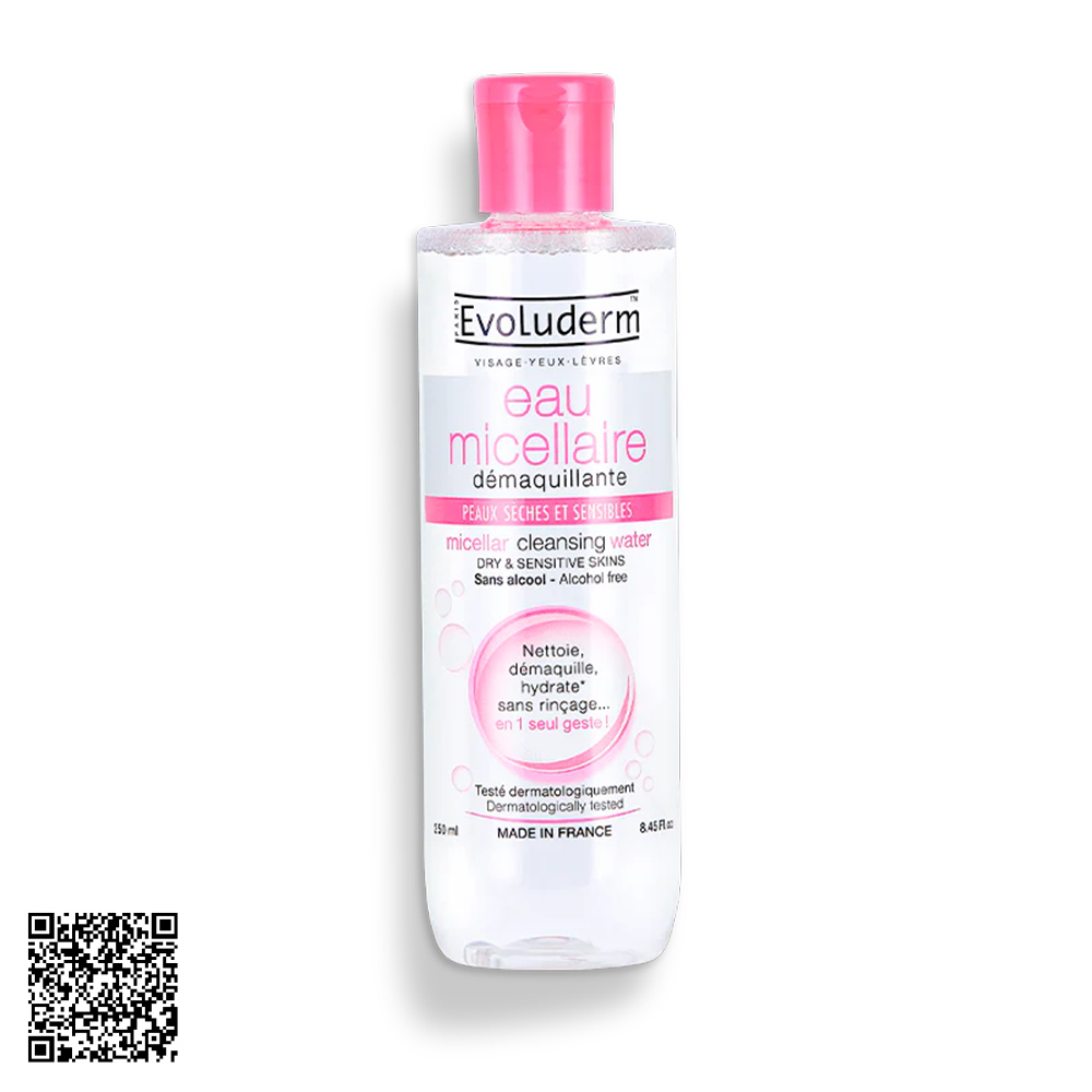 Nước Tẩy Trang Evoluderm Micellar Cleansing Water Cho Da Khô Và Nhạy Cảm 250ml từ Pháp 