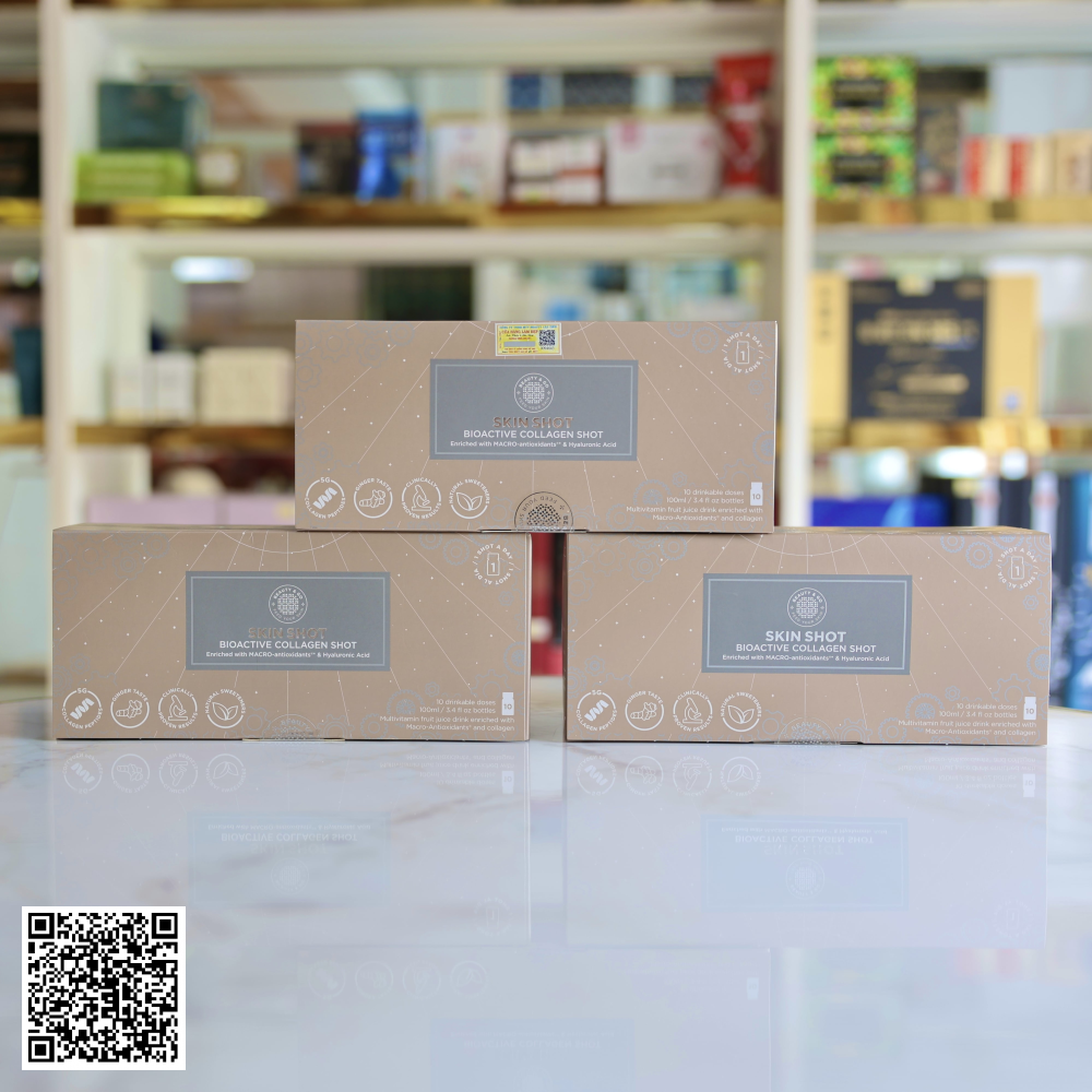 Nước Uống Collagen Skin Shot Cao Cấp Trắng Sáng ,Mờ Nám Da Của Tây Ban Nha Hộp 30 Chai*50ml 