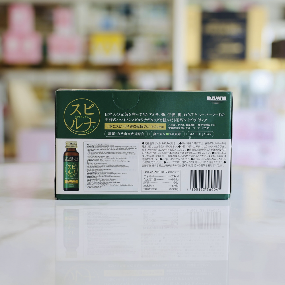 Nước Uống Siêu Vi Tảo Spirulina 300 Triệu Hayari  Từ Nhật Hộp 10 Chai