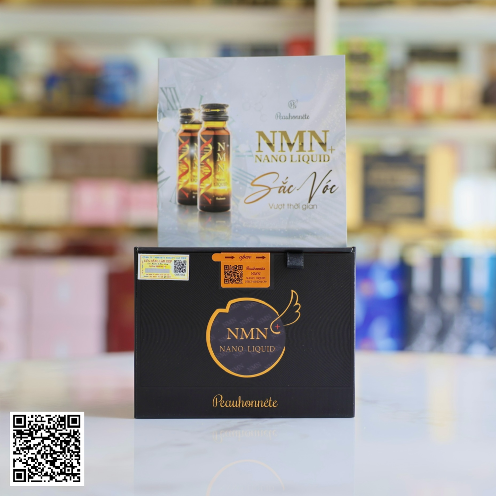 Nước Uống Trẻ Hóa NMN+ Nano Liquid Peauhonnete Nhật Bản Hộp 12Chaix 30ml.