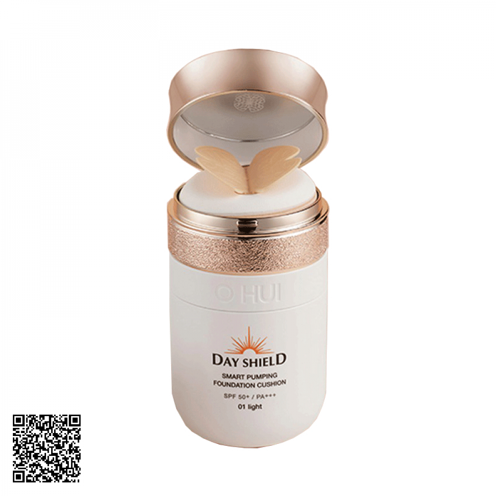 Phấn Nước Day Shield Smart Pumping Foundation Cushion SPF 50+/ PA+++ Ohui Chống Nắng Trang Điểm Hàn Quốc