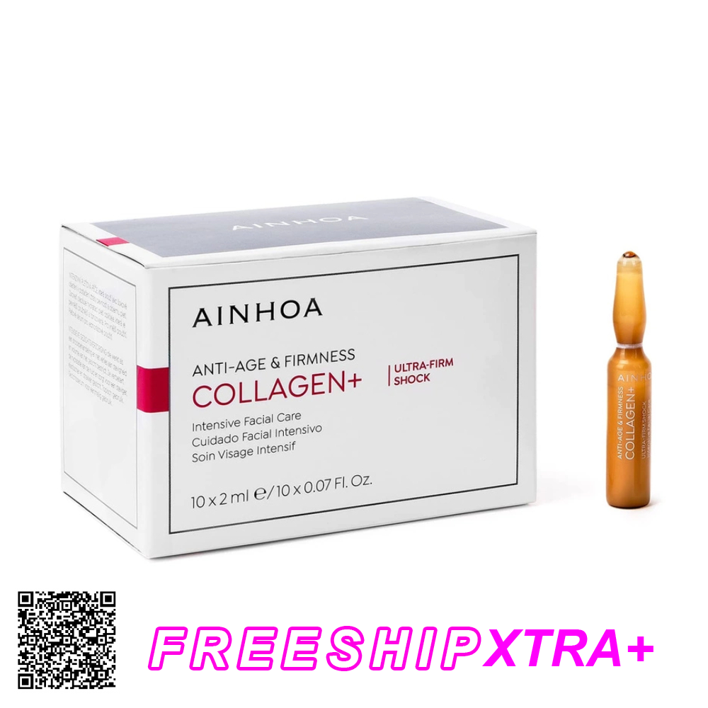 Serum Collagen Thuần Chay Ainhoa Collagen+ Ultra-Firm Shock Intensive Facial Care Từ Tây Ban Nha (10 Ống x 2ml)
