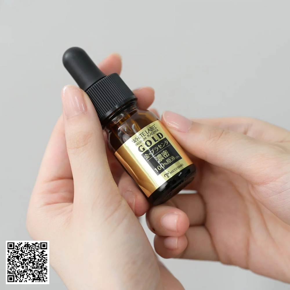 Serum dưỡng trắng sáng White Label Premium Placenta Gold Essence Miccosmo từ Nhật Bản 10ml