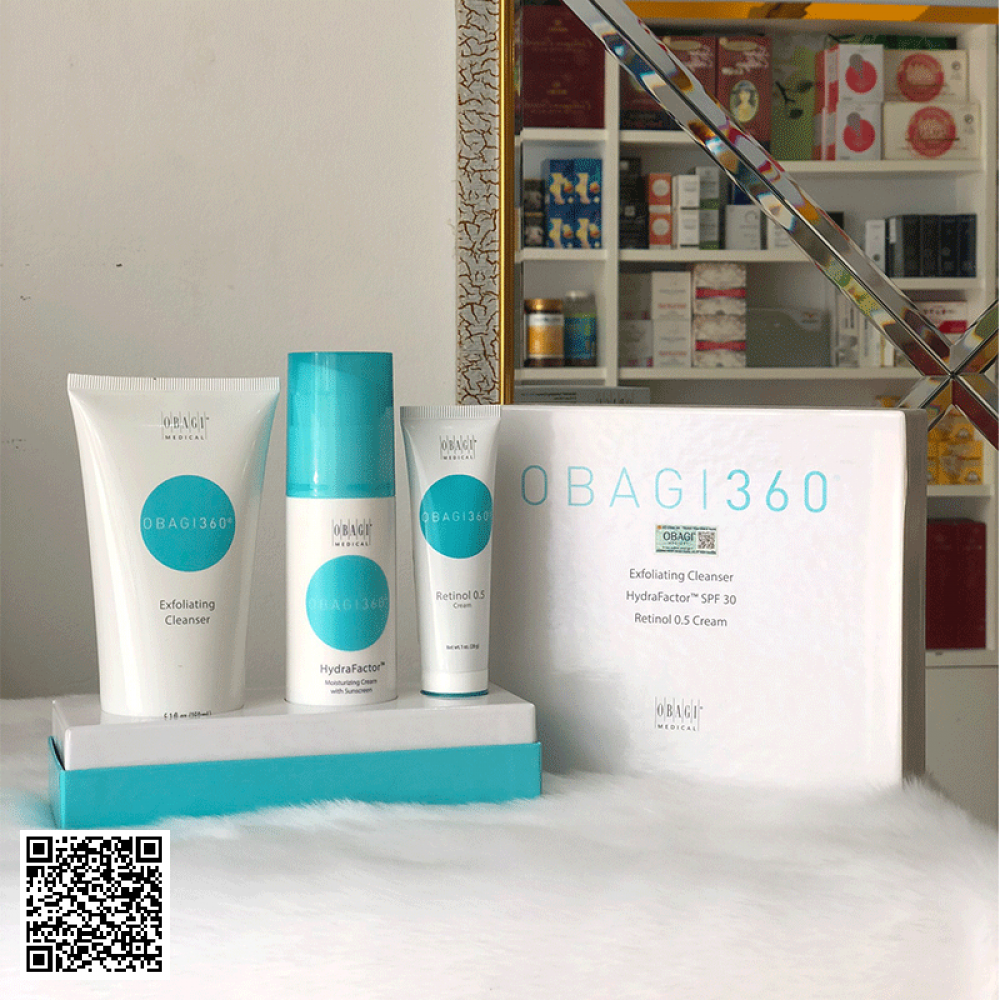 Set Dưỡng Da Trẻ Hóa, Ngừa Mụn, Cân Bằng Sắc Tố Da Obagi 360 Retinol 0.5% Mỹ