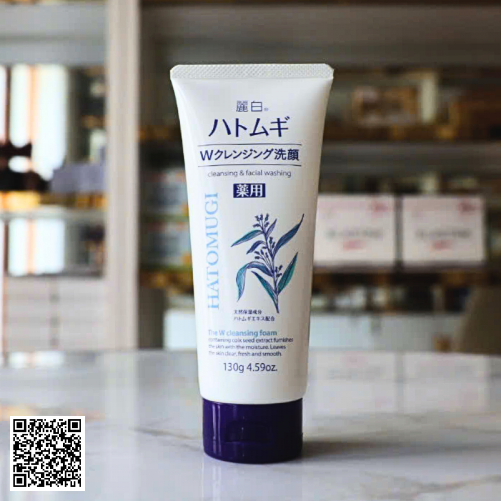 Sữa Rửa Mặt Dưỡng Ẩm Trắng Da Hatomugi Nhật Bản 130g