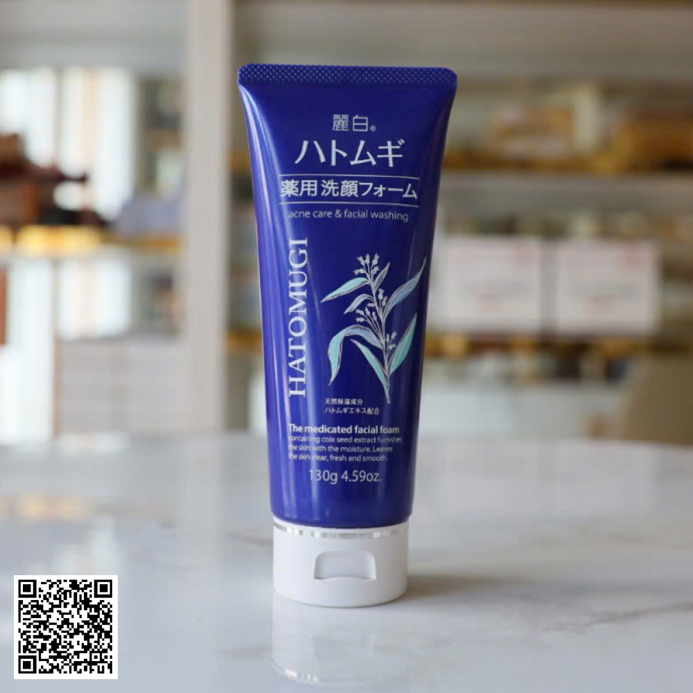 Sữa Rửa Mặt Ngừa Mụn, Trắng Da Hatomugi Nhật Bản 130g