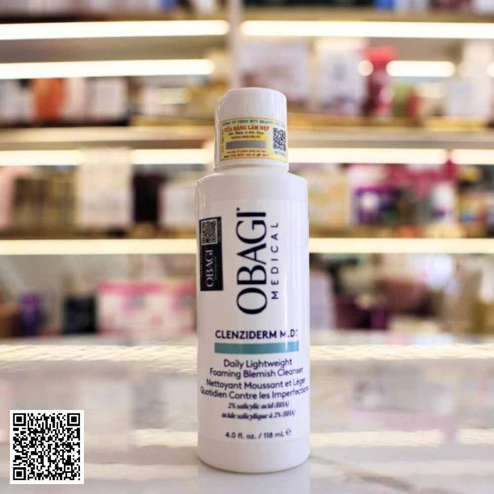 Sữa rửa mặt Tẩy tế bào chết Obagi Clenziderm M.D. Foaming Blemish Từ Mỹ 118ml