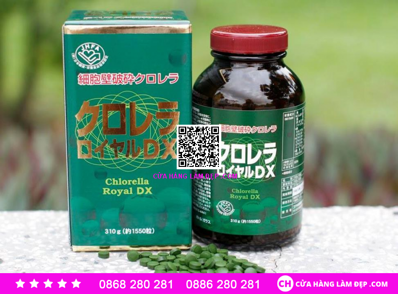 Tảo Lục Hoàng Gia Chlorella Royal DX Nhật Bản 1550 Viên
