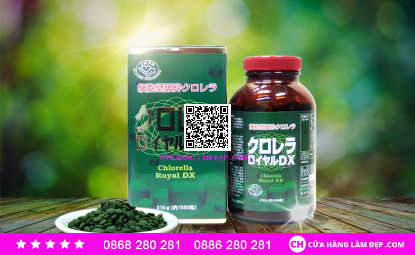 Tảo Lục Hoàng Gia Chlorella Royal DX Nhật Bản 1550 Viên