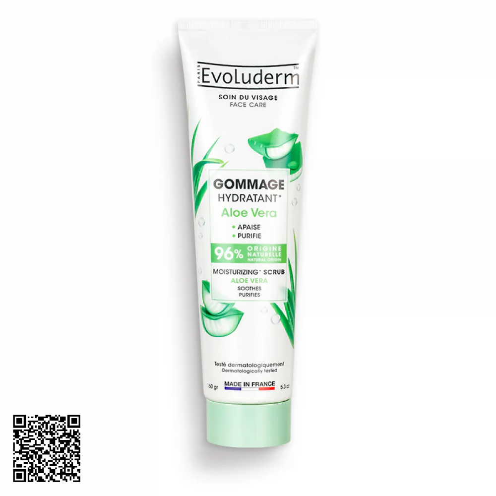 Tẩy Tế Bào Chết Evoluderm Dưỡng Ẩm Da Mặt Chiết Xuất Nha Đam 150g từ Pháp 