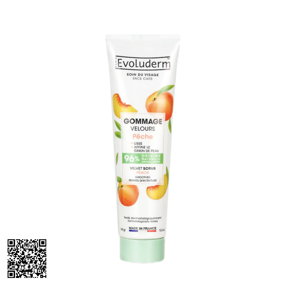 Tẩy Tế Bào Chết Evoluderm Mềm Mịn Da Mặt Chiết Xuất Đào 150g từ Pháp 