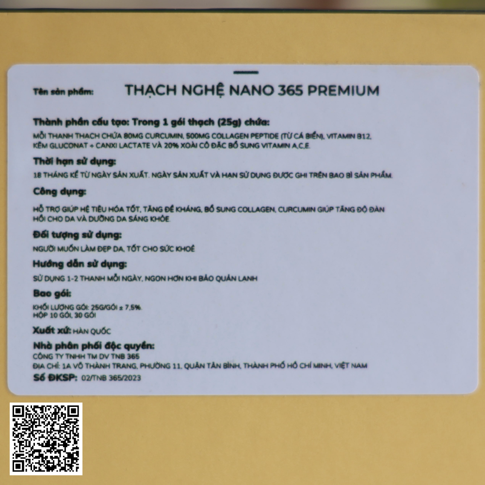 Thạch Nghệ Nano Curcumin 365 Collagen Premium Stick Ji Chang Wook Version Từ Hàn Quốc 30 Thanh