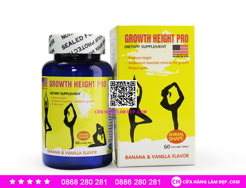 Viên uống Tăng Chiều Cao Growth Height Pro Của Mỹ (60 Viên)