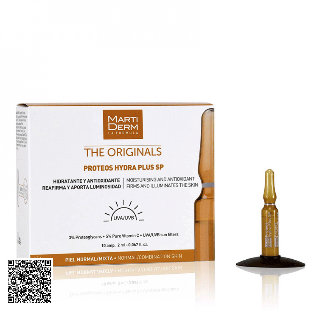 Tinh Chất Ampoule The Originals Proteos Hydra Plus SP Martiderm Dưỡng Ẩm, Làm Săn Chắc & Ngừa Lão Hoá Da Ban Ngày Của Tây Ban Nha 30 Ống