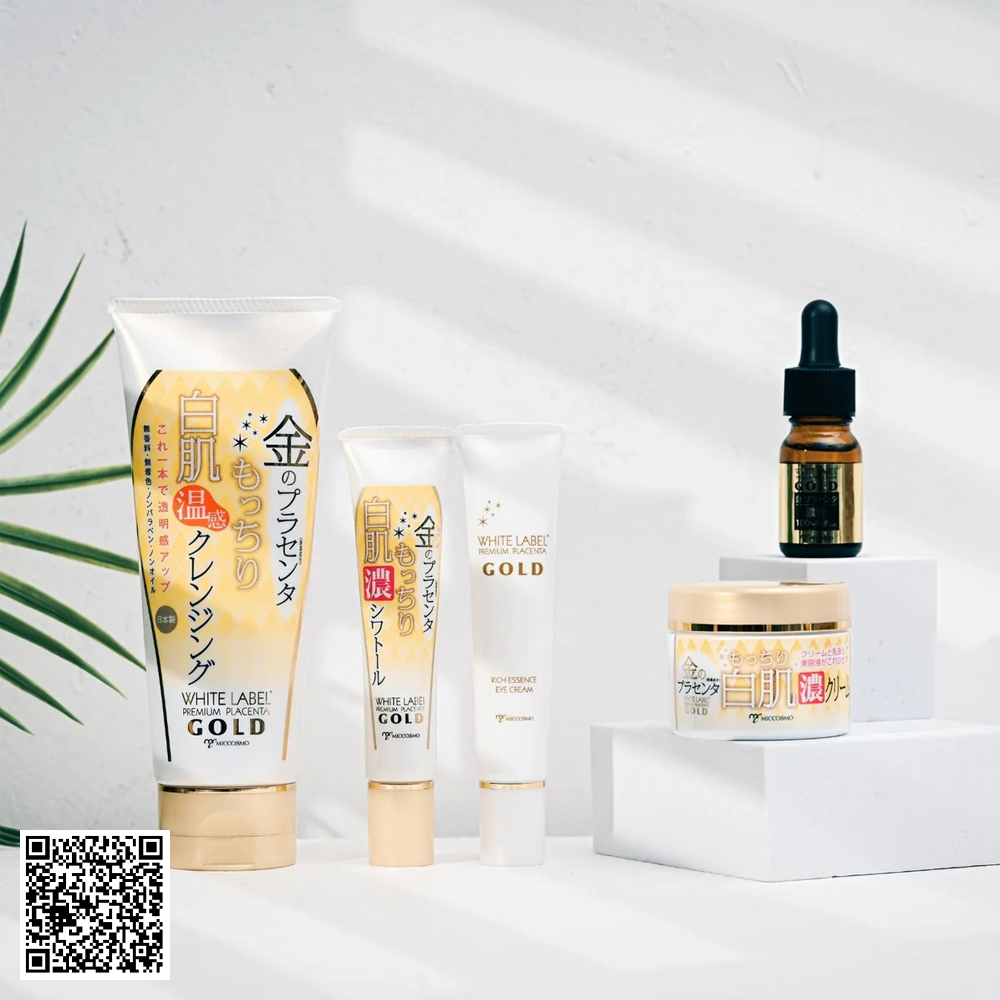 Tinh chất cấp ẩm White Label Placenta Rich Gold Essence Miccosmo từ Nhật Bản 180ml