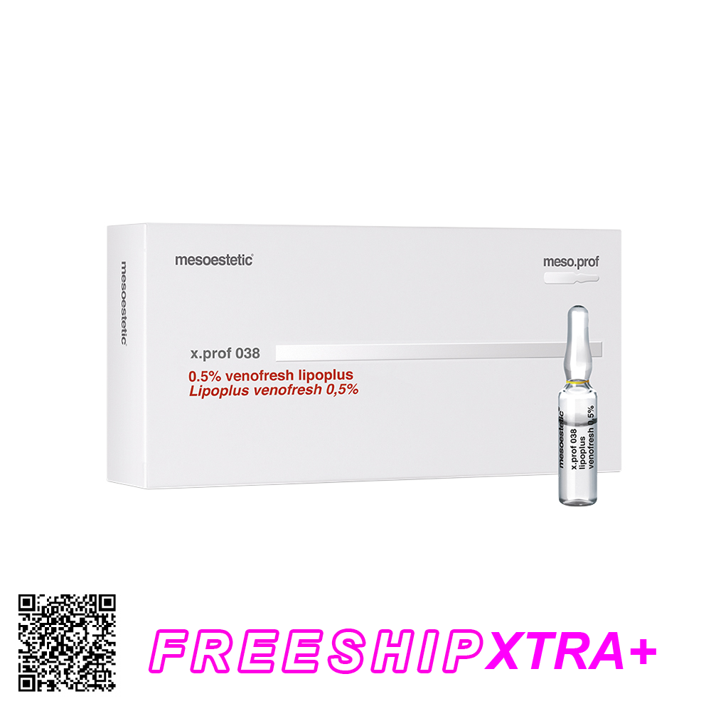 Tinh Chất Giảm Đỏ và Kích Ứng Da Mesoestetic X.Prof 038 Lipoplus Venofresh 0.5% Từ Tây Ban Nha (20 Ống x 2ml)