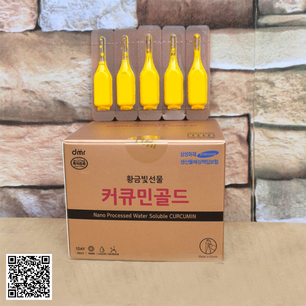 Tinh Chất Nghệ Nano Curcumin Gold Golden Gift Của Hàn Quốc Hộp 50 Tép 